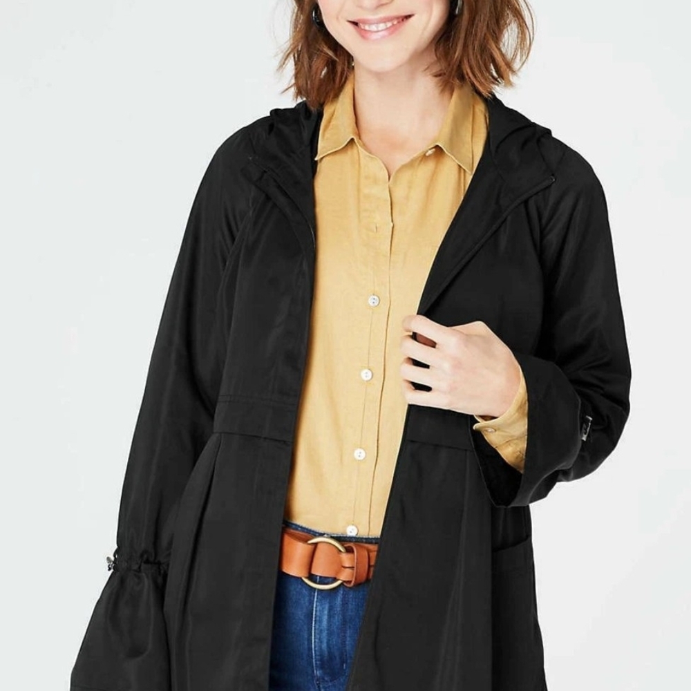 J Jill Pleated Flared Sleeve Jacket Black Size 3X